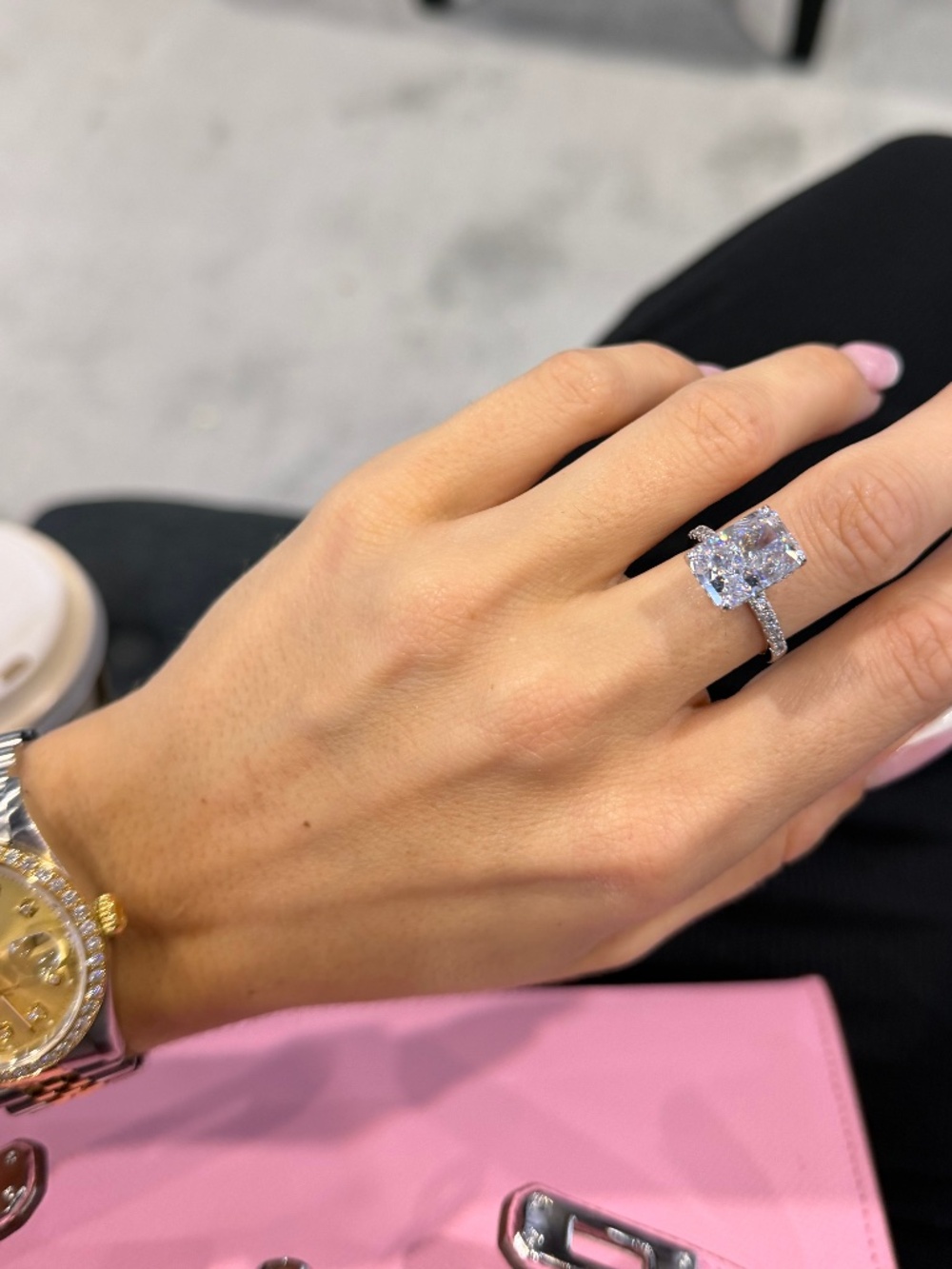 VVS1 8 Carat 925 Sterling Silver Engagement Radiant Cut
